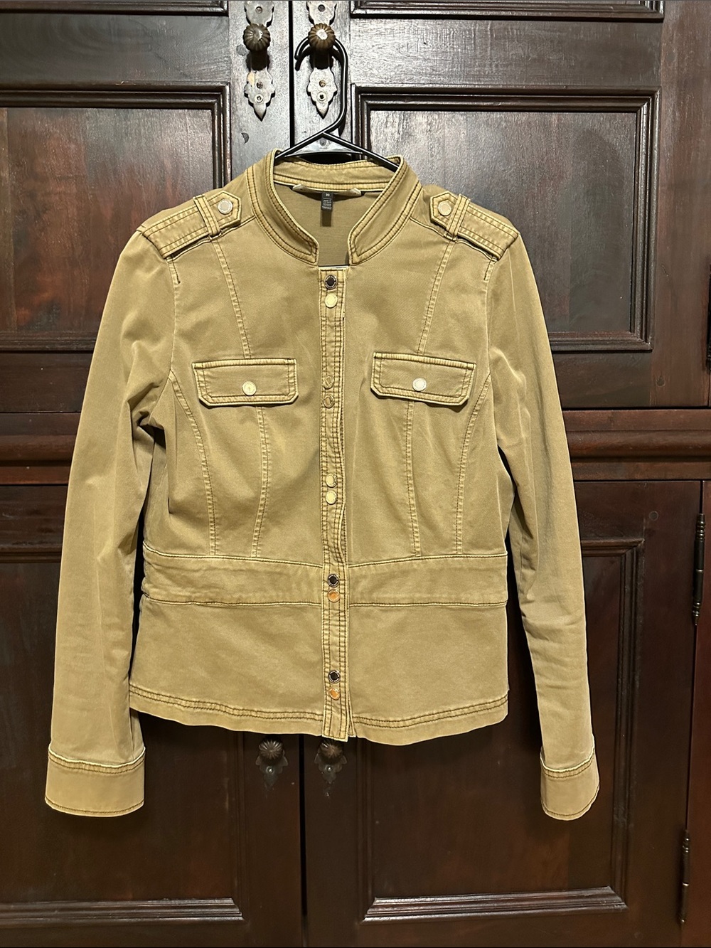 White House Black Market Khaki Utility Military Jacket